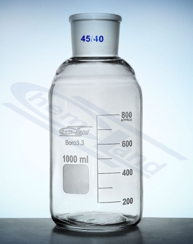Bottle with BORO 3.3 01000 WS 45/40 SiO2>80.5%