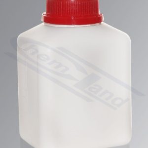 bottle square HDPE 0500ml GL45 self-sealing cap milky