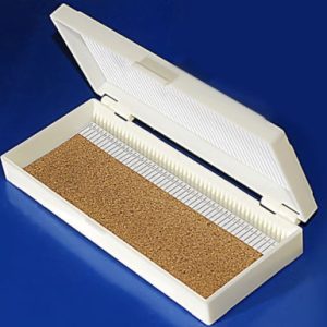 ABS case for 050pcs slides with plastic closure, BEige