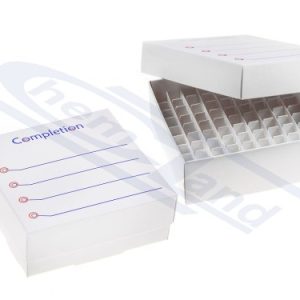 cardboard box coated with gr-A 100 places for 1 and 2 ml