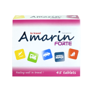"Amarin Forte Tablets 45'S: Conquer Travel Sickness with Vitamin B6 & Ginger Extract"