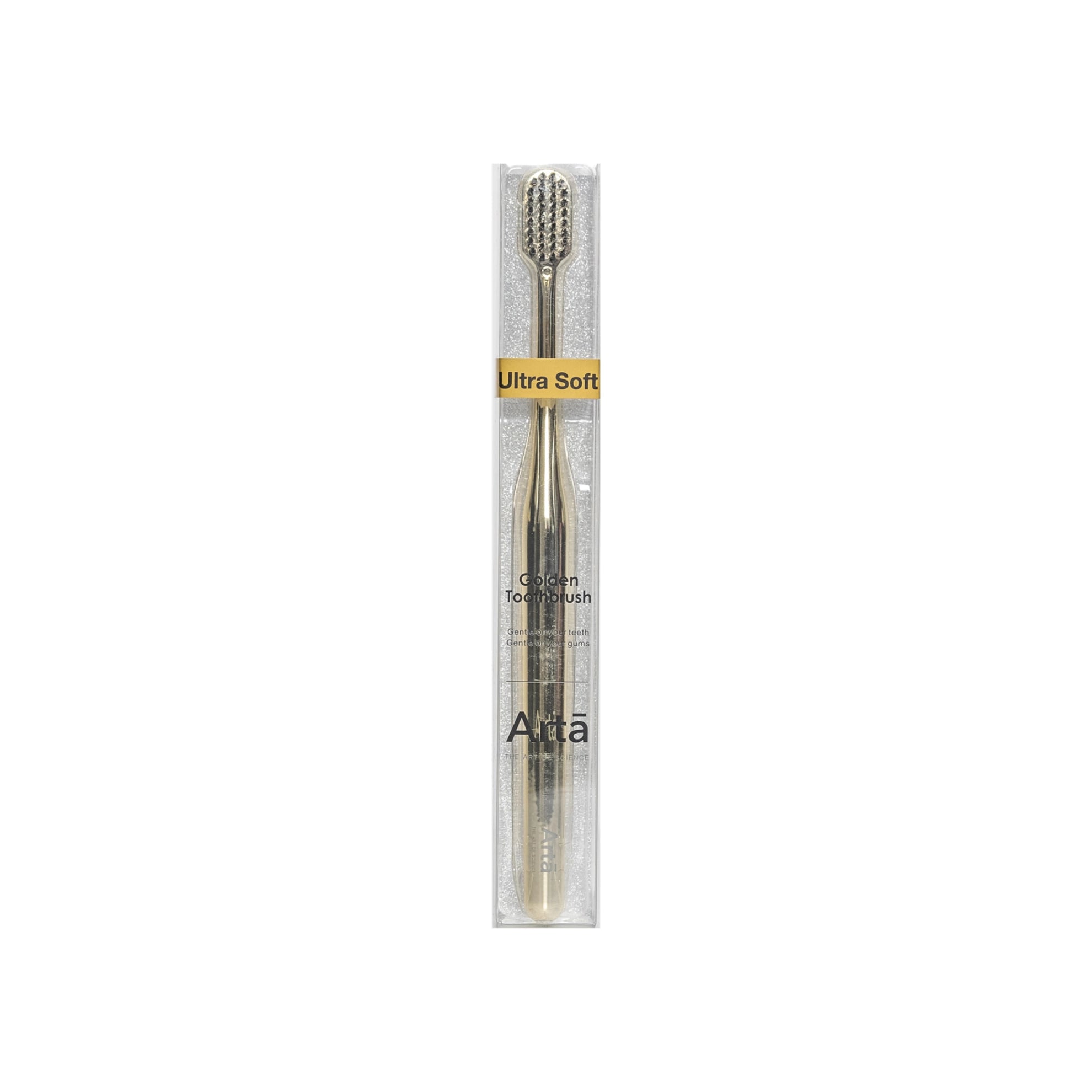 Arta Ultra Soft Golden Toothbrush with Black Bristles 1 Pc
